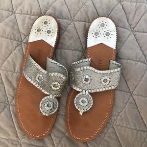 Jack Rodger silver-glitter sandals